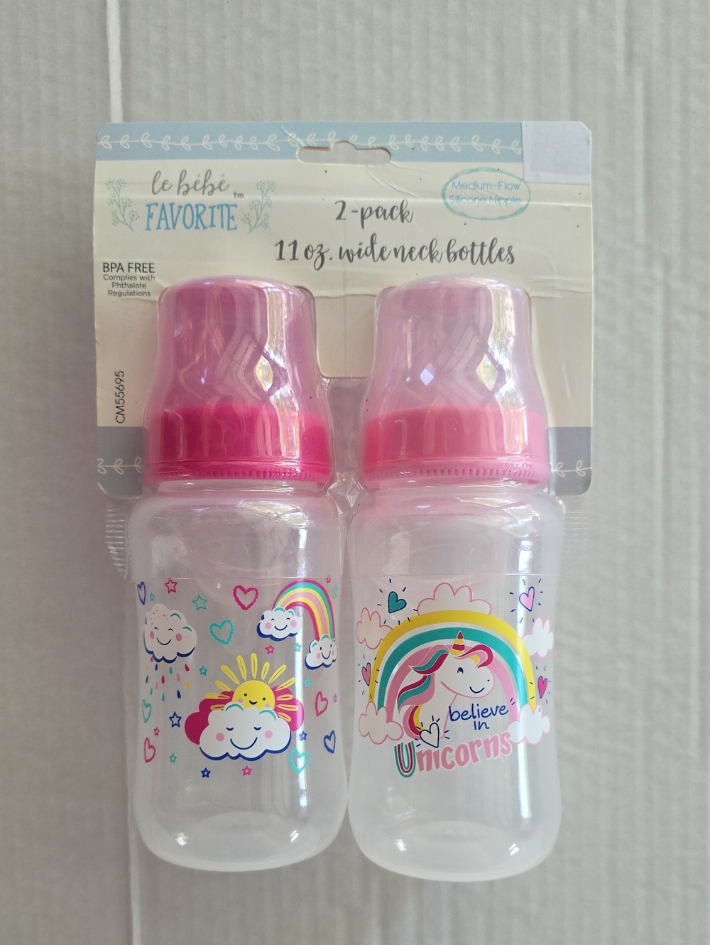 Le Bébé Favorite 11 oz Wide-Neck Bottles, 2pk